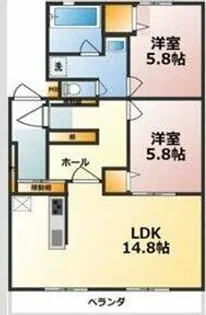 シャトー清城【106号室】の間取り