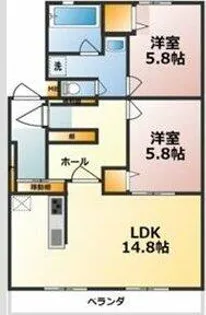 シャトー清城(B・V)【106号室】の間取り