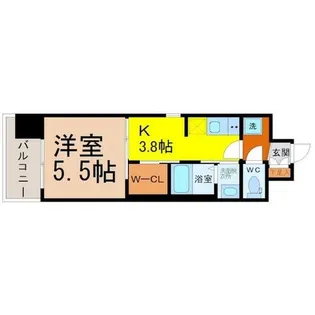エステムコート名古屋鶴舞シエル【8階】の間取り