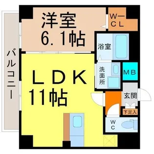 アースヒル東白壁【3階】の間取り