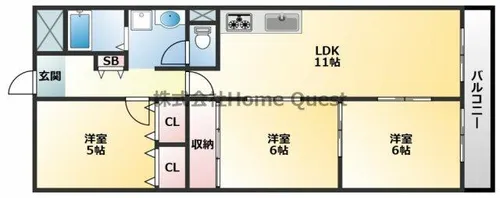 サンメゾン【5階】の間取り