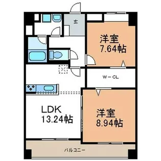 サンコートHANNOKI【602号室】の間取り