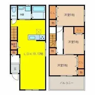 大阪府泉大津市板原町3丁目【一戸建】の間取り