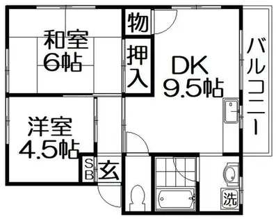 河合ハイツ【1階】の間取り