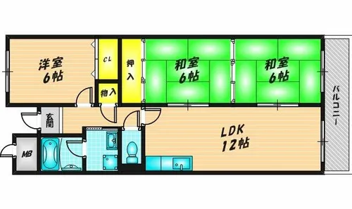 ローレルハイツ花園【202号室】の間取り