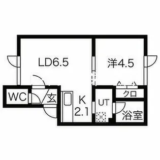 ヴィラージュ空港通り【201号室】の間取り