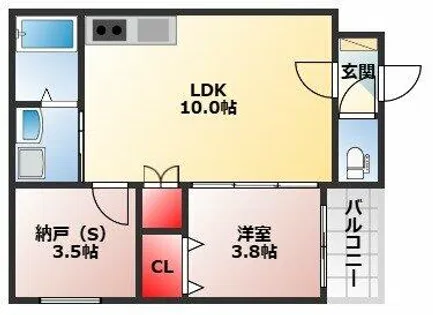 I maison Rhodon【204号室】の間取り