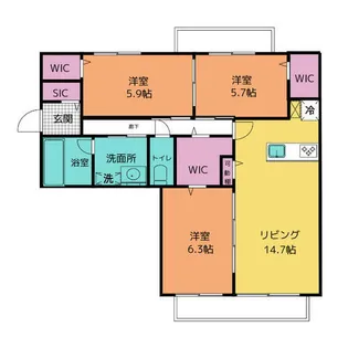 エクシード下山【101号室】の間取り