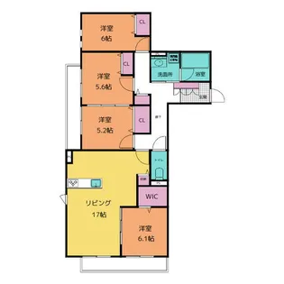 エクシード下山【203号室】の間取り