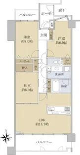 香久山パークスクエアN棟【9階】の間取り