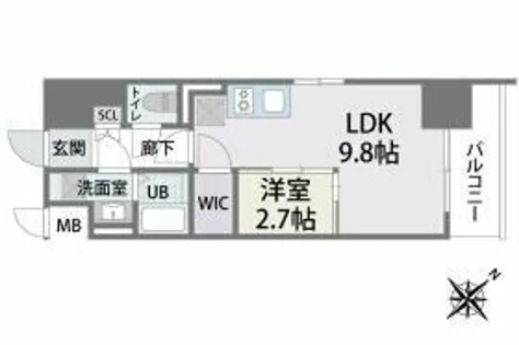 ラクラス博多Ⅱ【11階】の間取り