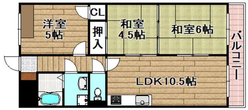 ガーデンコート内山【302号室】の間取り