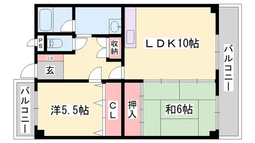 コーポラスピーチ【302号室】の間取り