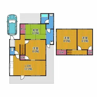 大阪府富田林市東板持町3丁目【一戸建】の間取り