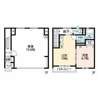 大阪府羽曳野市向野1丁目【テラスハウス】の間取り