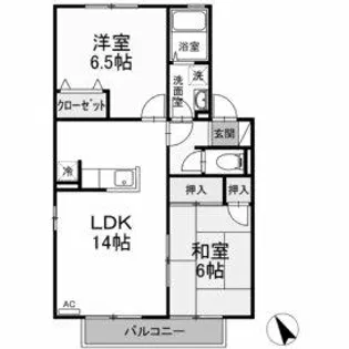 ファミーユ石田Ⅱ A棟【2階】の間取り