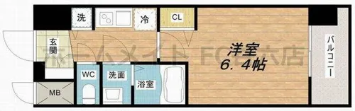 アドバンス大阪グロウス【5階】の間取り