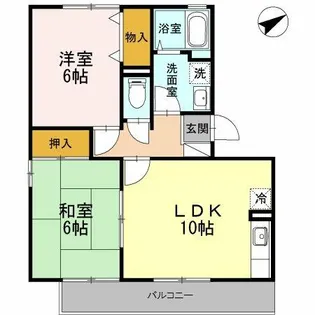 リベルテS.A棟【2階】の間取り