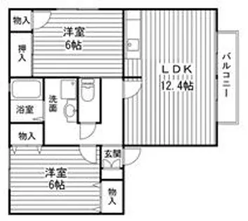 ツインズ・スクエア B棟【203号室】の間取り
