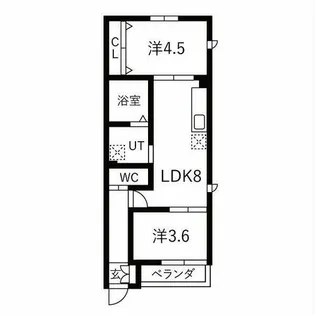 apartment宝生町【2階】の間取り