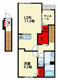 Clair熊西【202号室】の間取り