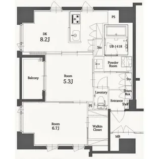 エンクレスト博多THE TIME【2階】の間取り