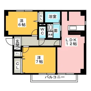 ヴォワール三和 B棟【2階】の間取り