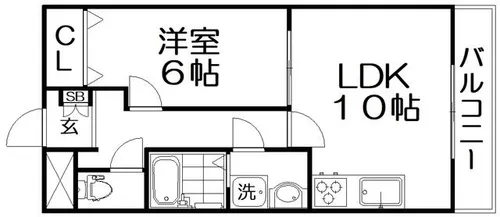 グランコスモ交野【1階】の間取り