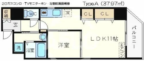 ラ・ジェラータ【11階】の間取り