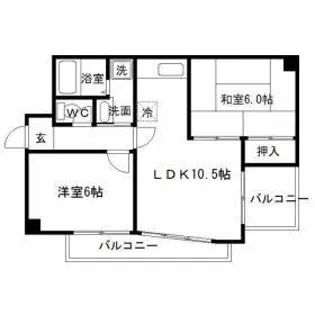 ライフ野江【4階】の間取り