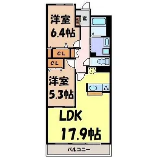 ソーラスフロント富船【8階】の間取り