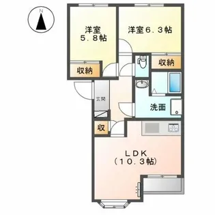グランシャリオ 四季【2階】の間取り
