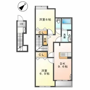 ウエストシティー【2階】の間取り
