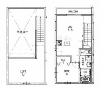 ラフィネ岡崎【2C号室】の間取り