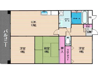 アベニュー若久【303号室】の間取り