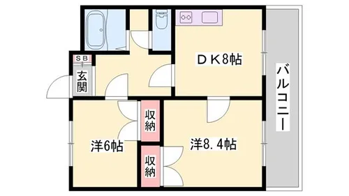 コンパスローズ白浜【302号室】の間取り