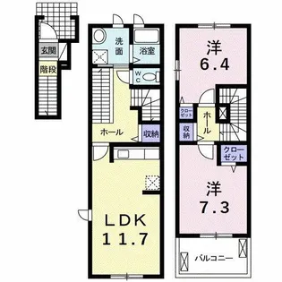 サニーNT B【210号室】の間取り