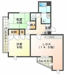 ミナミマチマンション【3階】の間取り