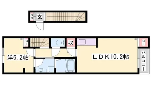 ファンド野里2【203号室】の間取り