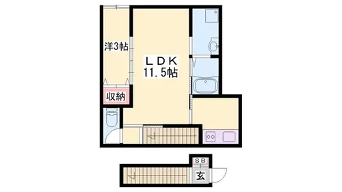 ボヌール妻鹿駅前【202号室】の間取り