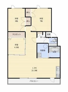 リバーハイツM05【206号室】の間取り