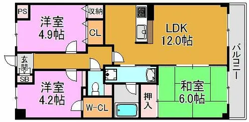 ヴィブレムライ【4階】の間取り