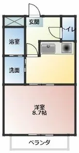 プラザブルーパイン【207号室】の間取り