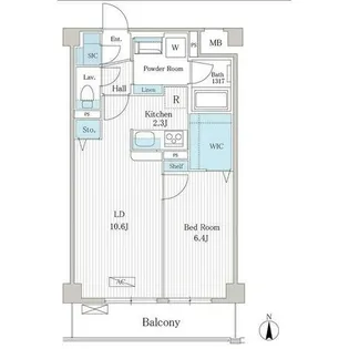 フェリシア江坂【6階】の間取り