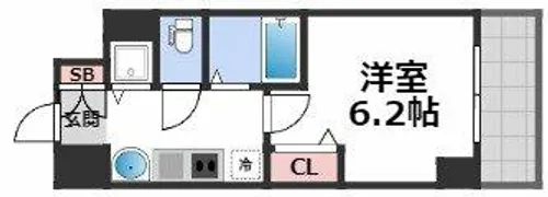 プレサンス堺筋本町フィリア【3階】の間取り