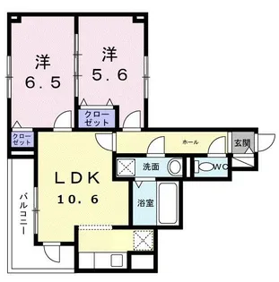 クローバーノワール【2階】の間取り