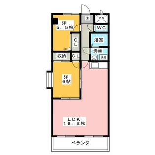 リバーパーク植田東【6階】の間取り