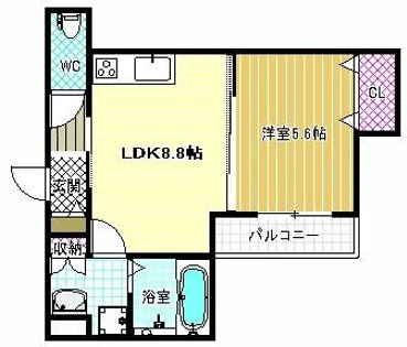 クリエオーレ高見の里【2階】の間取り