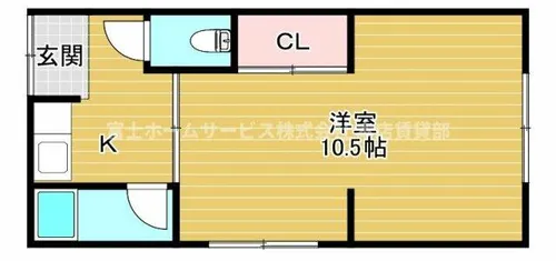 山之内文化【1-号室】の間取り