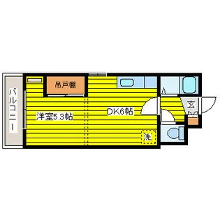 シャトル井上【206号室】の間取り